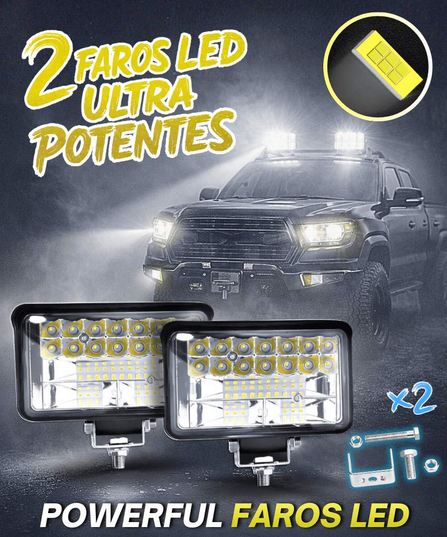 2 FAROS LED ULTRA POTENTES -luz blanca