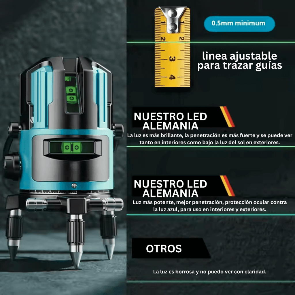 Nivel Láser Autonivelante 2 Líneas – Profesional y Preciso
