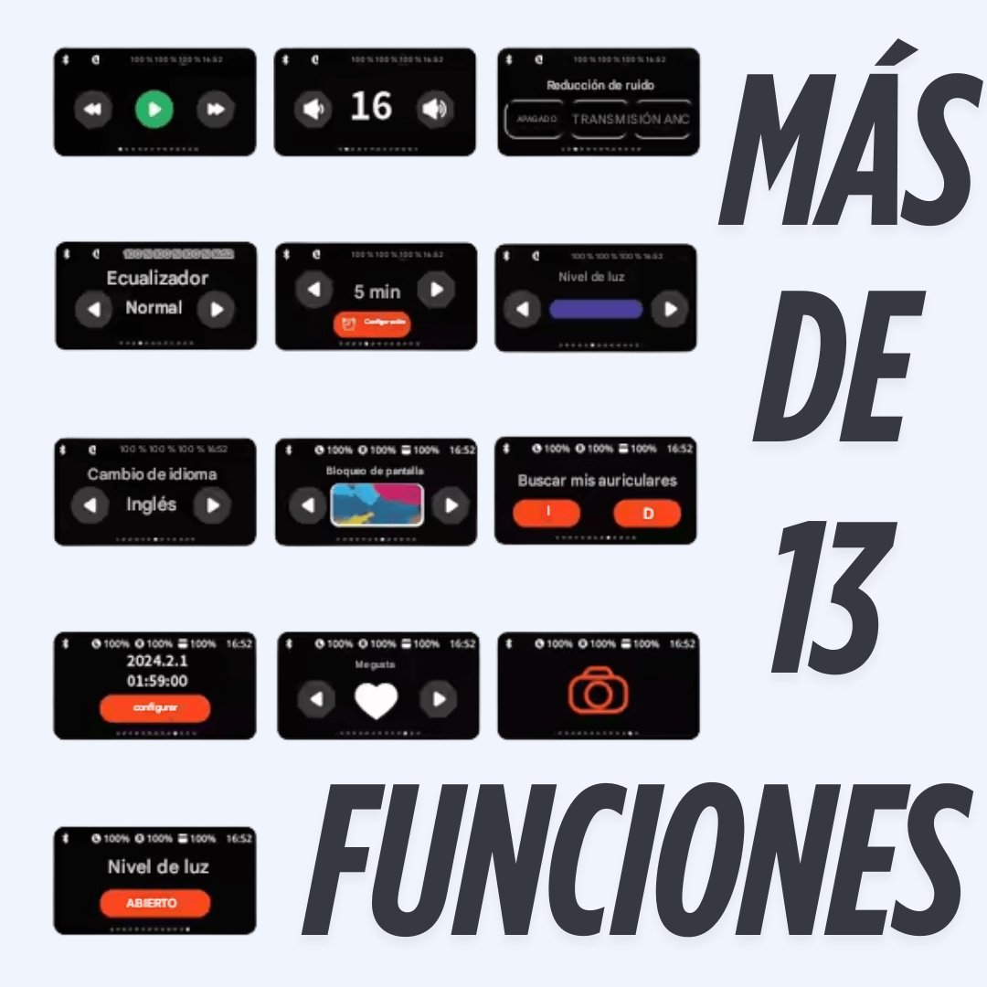 audifonos  Bluetooth con Pantalla LED Táctil