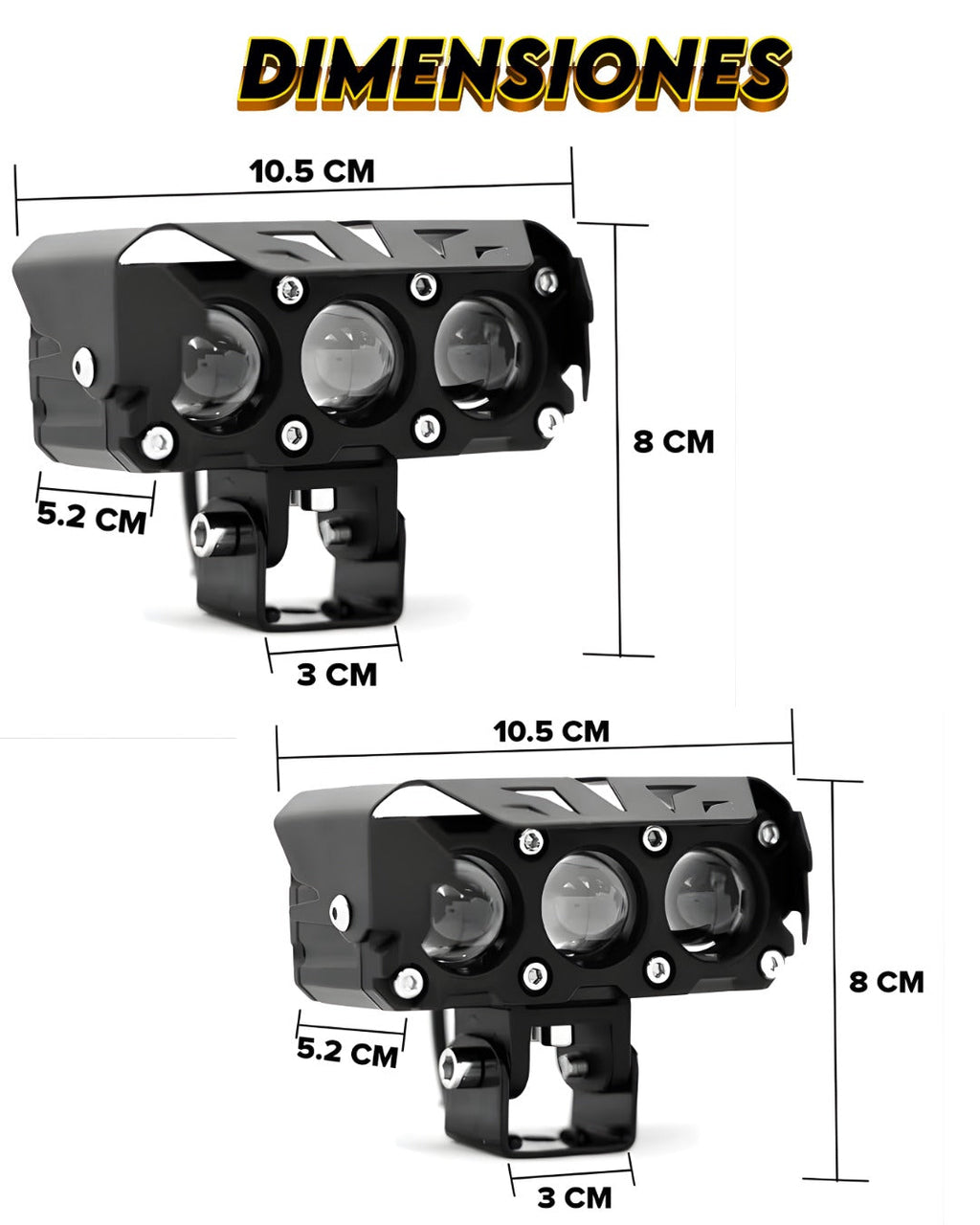 FAROS LED ULTRA POTENTES AMBAR 2 EN 1